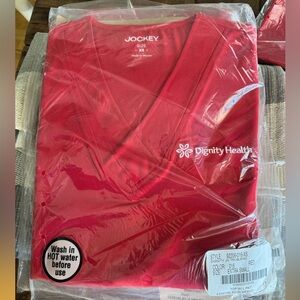 Jockey red scrub top